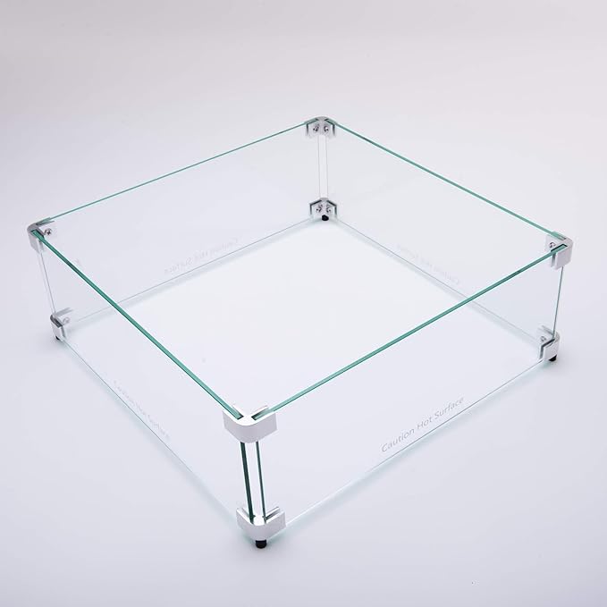Celestial 20.5" x 20.5" x 6" Wind Guard, fits 15” Square Fire Pit Burner Pans for Gas Fire Pits