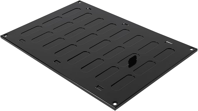 Vent Systems 12" x 8" Inch (Overall) Black Metal Vent Cover - Durable Wall and Ceiling Adjustable Air Return Grille with Built-in Mesh Screen - HVAC Ventilation Duct Cover for Indoor and Outdoor Use