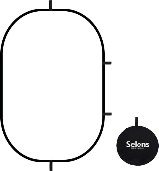 Selens Oval Light Reflector Diffuser, 47x70.8inch/120x180cm Collapsible Soft Light Diffusion with Portable Carrying Bag for Photo Studio & Outdoor Lighting