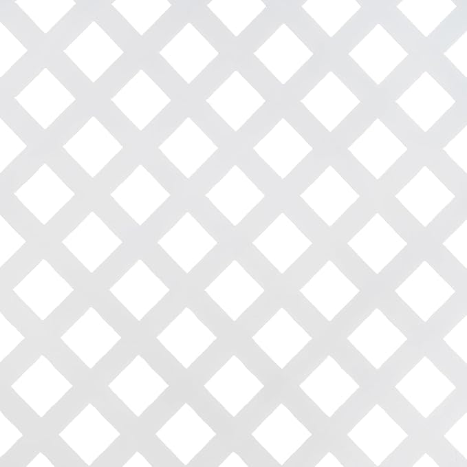 75" H×35" W Decorative Outdoor Privacy Screen with Stand, Outdoor Decor Privacy Fence Screen Metal Fence Panels, Free Standing Metal Divider for Patio Lawn Deck (White-Small Square)