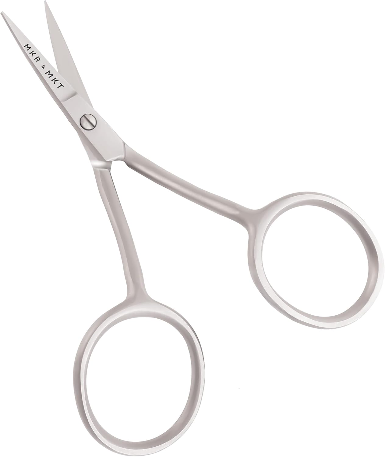 Small Embroidery 4.5 Inch Scissors Set of 2 Kit - Mini Double Bend Offset Duckbill and Double Bend Long Applique Needlepoint Blade with Pouch Sleeve (Satin)