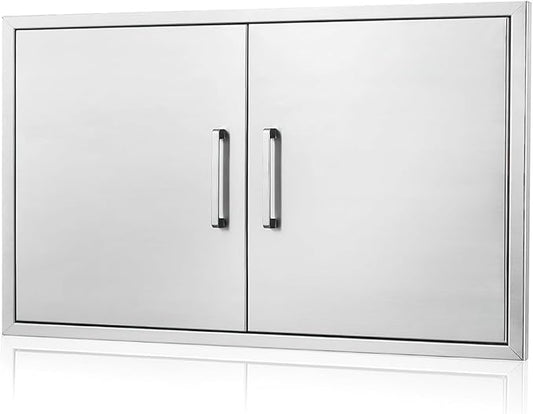 Outdoor Kitchen Door, Outdoor Kitchen Access Door, Stainless Steel BBQ Double Door, Available for Outdoor Kitchen Island or Outdoor Kitchen., 42''Wx21''H