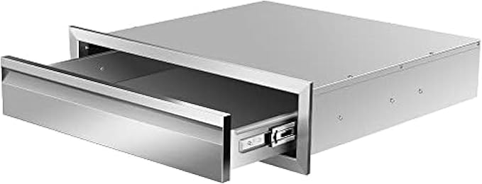 Outdoor Kitchen Drawers, Box Frame Style Flush Mount BBQ Drawer w/Stainless Steel Handle, BBQ Island Drawers For Patio Grill Station,Single Drawer