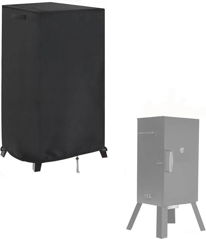 Smoker Cover Fit for Masterbuilt MB20070210 Analog Electric Smoker, Waterproof Outdoor Grill Smoker Covers,Black (23" L x 21" W x 38" H)