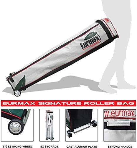 Eurmax USA 5'x5' Pop Up Canopy Tent Commercial Instant Canopies with Heavy Duty Roller Bag,Bonus 4 Sand Weights Bags (Forest Green)