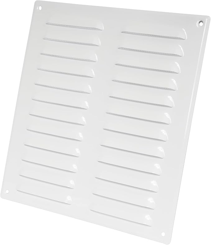 Repa Market 10" x 11" White Steel Vent Cover – Wall & Ceiling Air Return Grille with Mesh Screen – HVAC Intake & Exhaust Register – Durable Metal Duct Cover for Indoor or Outdoor Ventilation Systems