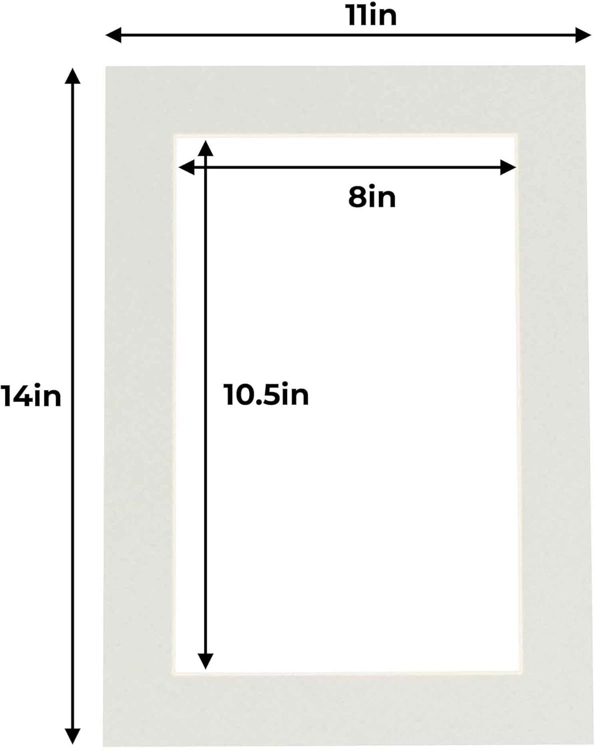 11x14 Mat for 8.5x11 Photo - Precut Grey Picture Matboard for Frames Measuring 11 x 14 Inches - Bevel Cut Matte to Display Art Measuring 8.5 x 11 Inches - Acid Free Pack of 25 MATS