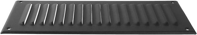 Square Ventilation Grille / 3" x 10" Inch Inside Measurement/Black Metal Air Vent Louver - Inside/Outside use / 5" x 11.5" Inch Outer Measurement