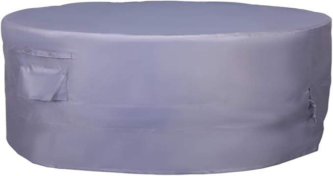 Round Patio Furniture Cover, Heavy Duty and Waterproof for Outdoor Furniture covers, Round outdoor table cover, Patio table cover 62"DIA x 27.5"H Grey