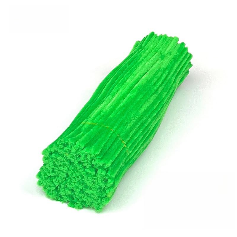 100 Pieces Pipe Cleaners Chenille Stem, Lime Green Color Pipe Cleaners Set for Pipe Cleaners Christmas Halloween DIY Arts Crafts Decorations, Chenille Stems Pipe Cleaners (Green)