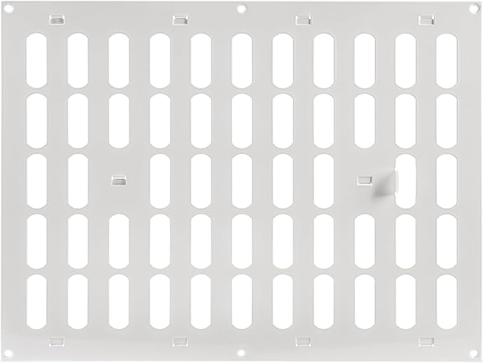 16" x 12" Inch (Outer Dimensions) White Adjustable Air Wall Vent Cover - Indoor Outdoor Metal Grille - Heating, Cooling, Ventilation for Home, Garage, Shed - Open and Close Register 15.72 x 11.81
