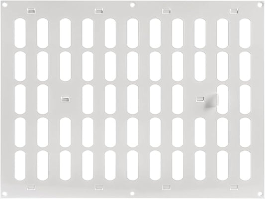 16" x 12" Inch (Outer Dimensions) White Adjustable Air Wall Vent Cover - Indoor Outdoor Metal Grille - Heating, Cooling, Ventilation for Home, Garage, Shed - Open and Close Register 15.72 x 11.81