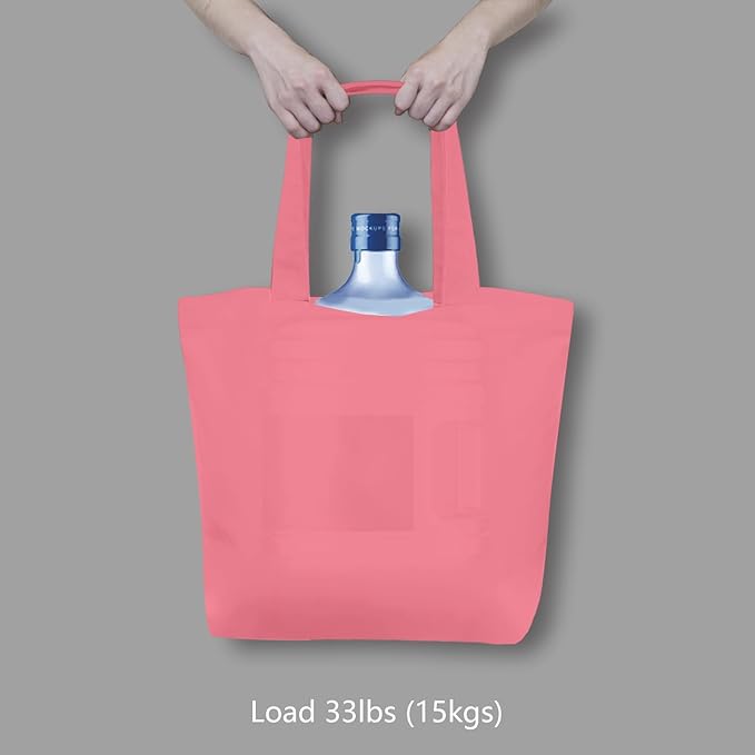 TOPDesign 3-Pack Super Strong Large 12oz Cotton Canvas Tote Bags, Reusable Grocery Shopping Cloth Bags, Fashionable Two-Tone Totes for Crafts, DIY Your Creative Designs