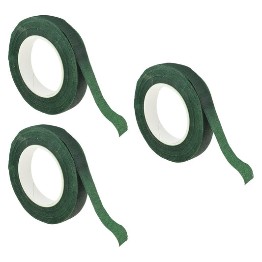 HAHIYO Dark Green 3Rolls 0.5Inch Wide Floral Tape - 270Feet/90Yard Total Paper Waterproof Florist Stem Wrap Tape Decorative Tape for Bouquet Stem Wrapping Corsages Flower Arranging Floral Craft
