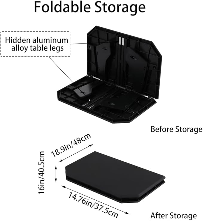 Folding Camping Table,Outdoor Small Portable Aluminum Camp Table with Backpacking Carrying Bag for Camping Beach Picnic Grilling Hiking FishingTravel (Black)