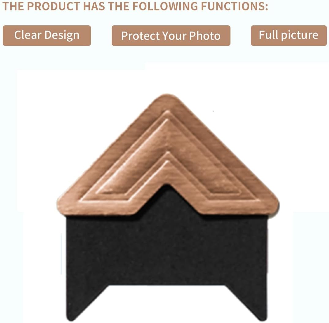 GOONAVI 15 Sheets 360 Pcs Rose-Gold Acid-Free Photo Corners Mounting Self Adhesive for DIY Photo Album Journal