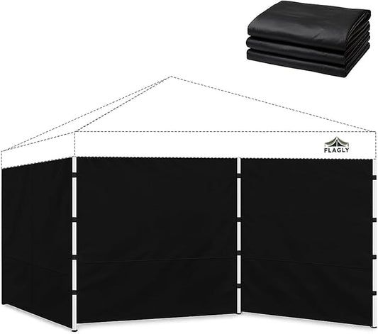 Instant Canopy Sidewalls for 12x12 Pop Up Canopy Tent, 300D Waterproof Material for Outdoor Events, Vendor Booths, and Privacy (Sidewalls Only, Canopy Not Included) (Black, 12x12ft-3pcs)