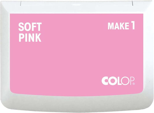 COLOP Make Series, Ink Stamp Pads, with Non-Toxic Premium Ink, Water-Based Acid-Free (Soft Pink, Make 1-1-15/16" x 3-1/2")