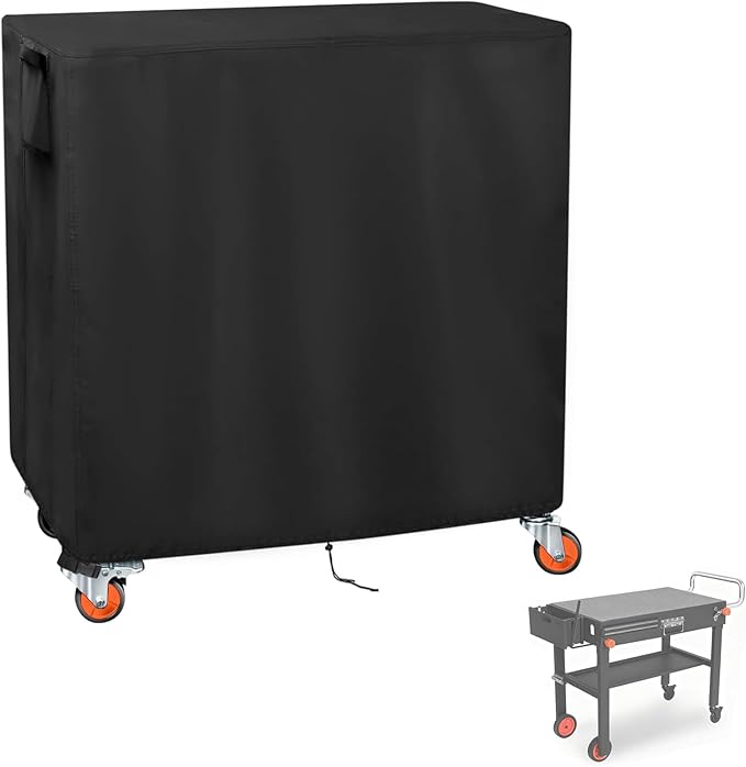 Outdoor Table Cover for Grill Table, 40 inch Grill Table Cart Cover Waterproof for EUTRKei Portable Griddle Table/BBQ Cart/Cooler Cart,Black-40"L x 17" W x 28" H