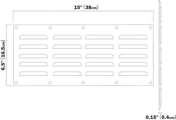 Stanbroil Stainless Steel Venting Panel for Grill Accessory, 15" by 6-1/2"
