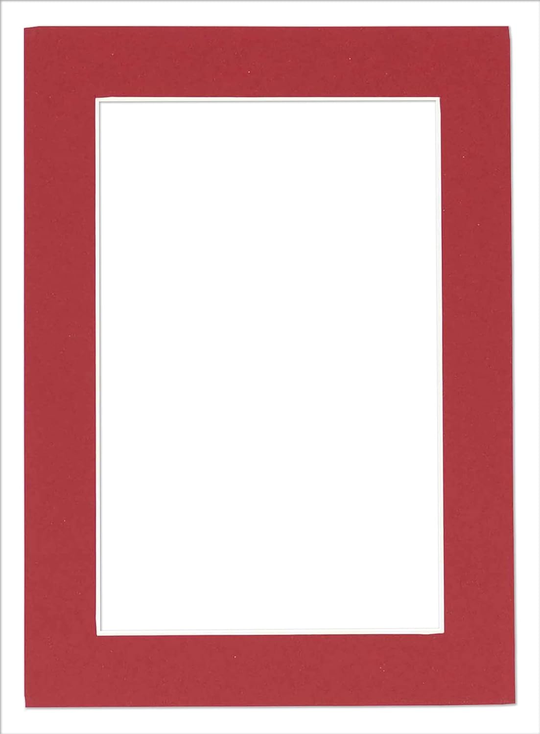 5.5x8.5 Mat for 8.5x11 Frame - Precut Mat Board Acid-Free Deep Red 5.5x8.5 Photo Matte For a 8.5x11 Picture Frame, Premium Matboard for Family Photos, Show Kits, Art, Picture Framing, Pack of 1 Mat