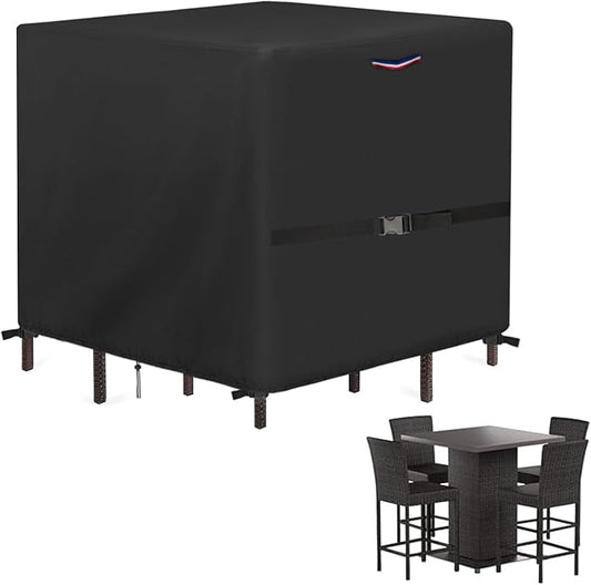 5 Pieces Patio Dining Set Covers, Waterproof Square Patio Table And Chairs Set Cover Heavy Duty 600D Outdoor Furniture Sets Cover - 66"L x 66"W x 35"H