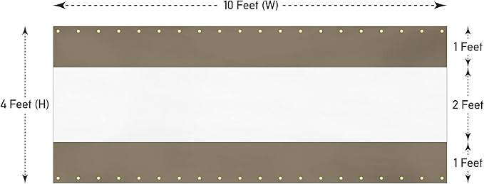 Covers & all Outdoor Clear Panel Curtain, 12 oz Vinyl Outdor Curtains for Patio, Waterproof & Weather Resistant Tarp with Brass Grommets for Pergola, Porch, Gazebos, Balcony (4' H x 10' W feet, Beige)