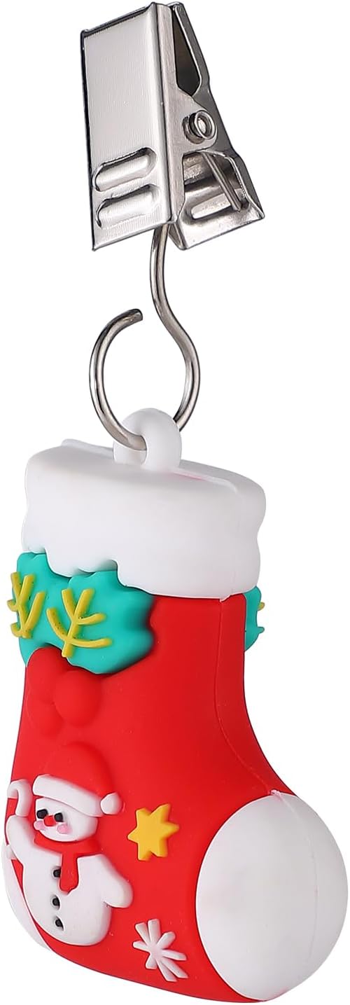 TwoFish Home Set of 4 Christmas Boots Tablecloth Weights Clips Handicraft Christmas Boots Tablecloth Clamps Pack of 4