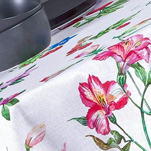 Maison d' Hermine Table Cloth Round Table 100% Cotton 69 Inches Tablecloth Reusable Decorative Everyday Use for Dining Room, Farmhouse, Home, Party, Festive & Wedding Spring Summer - Giverny