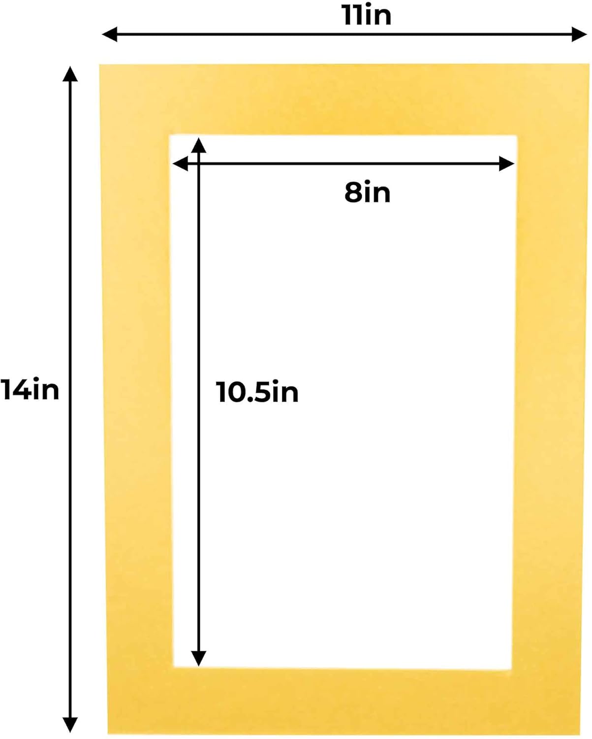 11x14 Mat for 8.5x11 Photo - Precut Metallic Gold Picture Matboard for Frames Measuring 11 x 14 Inches - Bevel Cut Matte to Display Art Measuring 8.5 x 11 Inches - Acid Free Pack of 100 MATS