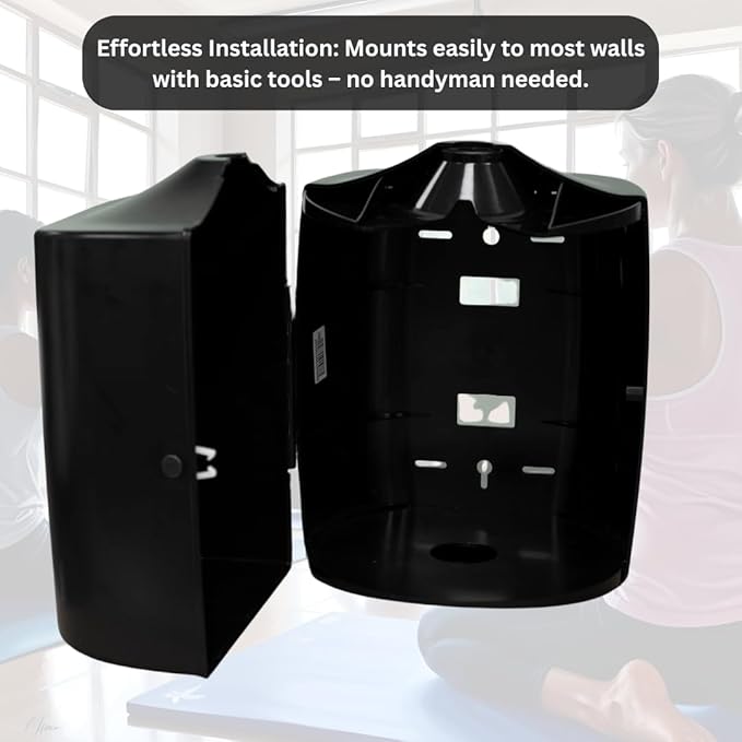 Wall-Mounted Sanitizing Wipe Dispenser – Easy to Install & Refill, Sleek Design for Gyms, Studios & Commercial Spaces