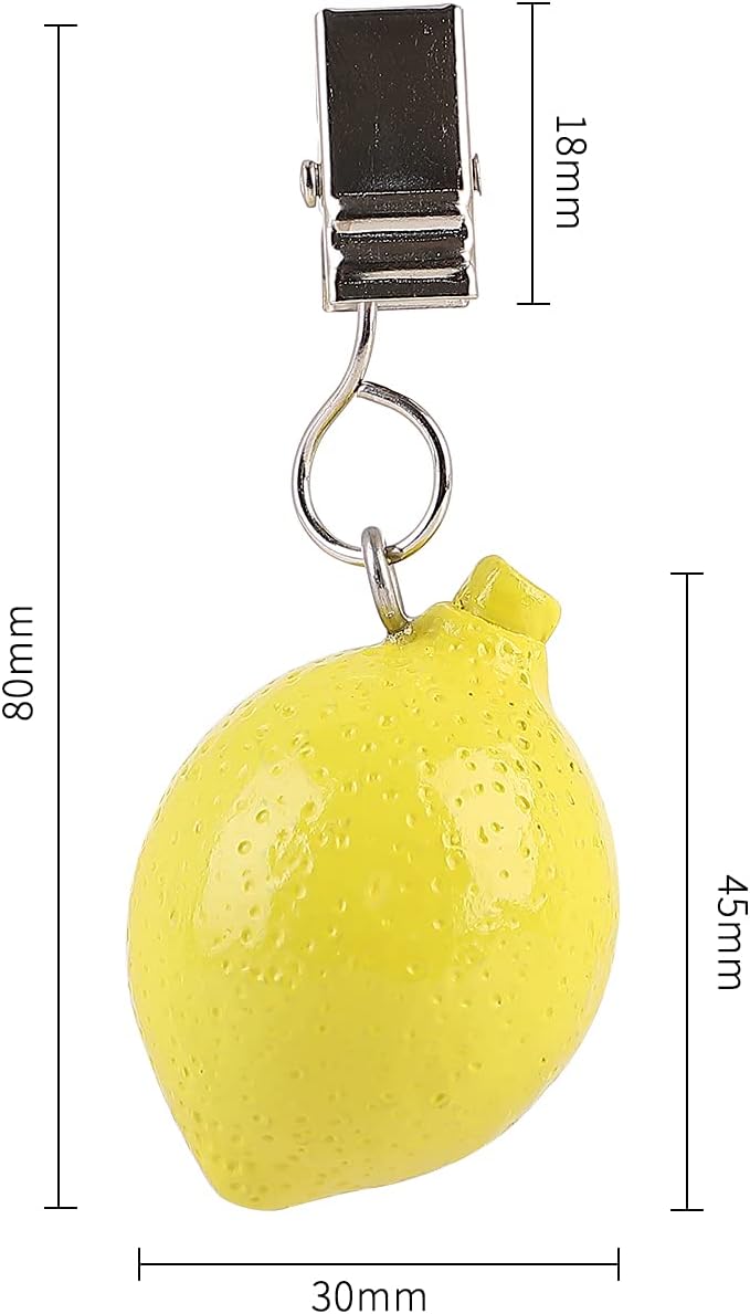 TwoFish Home Set of 4 Lemon Resin Tablecloth Weights Clips Handicraft Lemon Tablecloth Clamps Pack of 4