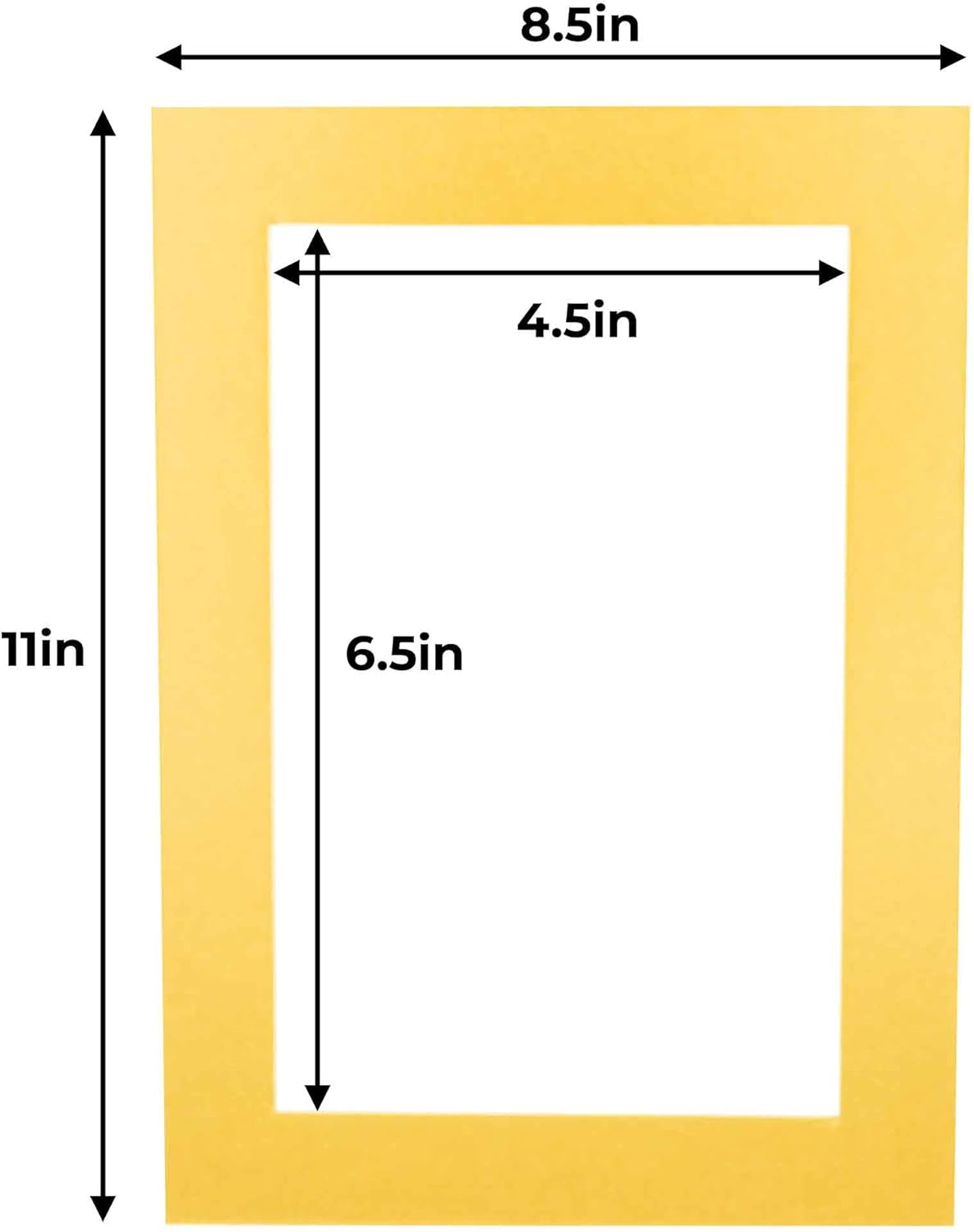 5x7 Mat for 8.5x11 Frame - Precut Mat Board Acid-Free Metallic Gold 5x7 Photo Matte For a 8.5x11 Picture Frame, Premium Matboard for Family Photos, Show Kits, Art, Picture Framing, Pack of 100 Mats