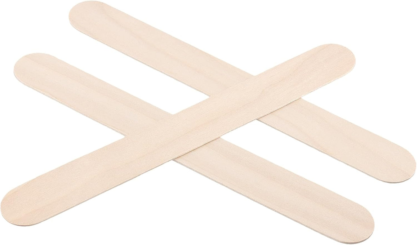 SOUJAP 600pcs 8 Inch Popsicle Sticks, Wooden Craft Sticks Bulk, Wood Ice Cream Sticks for Crafts Projects