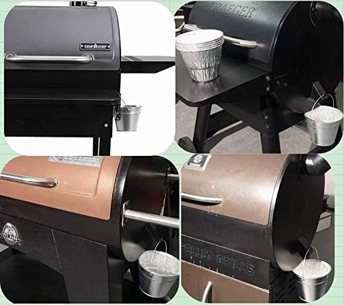 Firsgrill Replacement for Camp Chef, Traeger, Pit Boss drip pan Grease Bucket and 12-Pack Liners foil Tray for Mostly Wood Pellet Grills