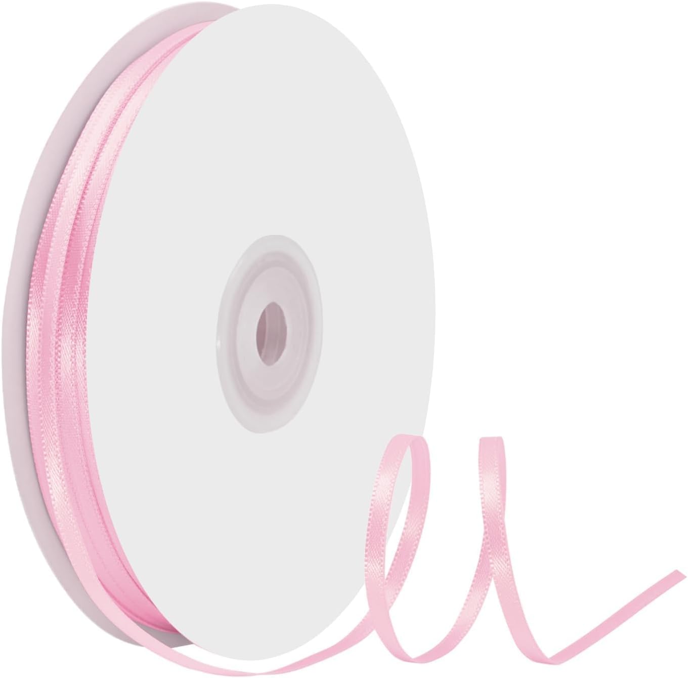 1/8" X 100 Yards Pearl Pink Satin Thin Ribbon Solid Color Double Faced Ribbons Perfect for Crafts Wedding Decor Bow Making Arts Sewing and More