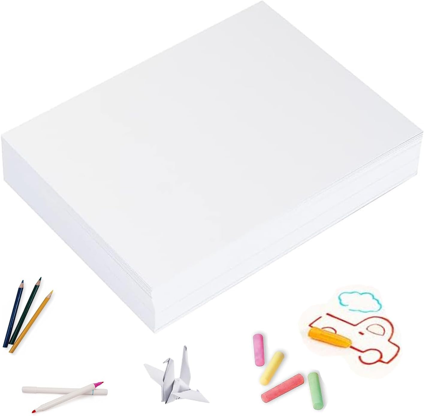 9"x12" Sketching Drawing Paper for Kids Toddlers Art Craft Supplies, White Paper for Coloring Doodle 200 Sheets