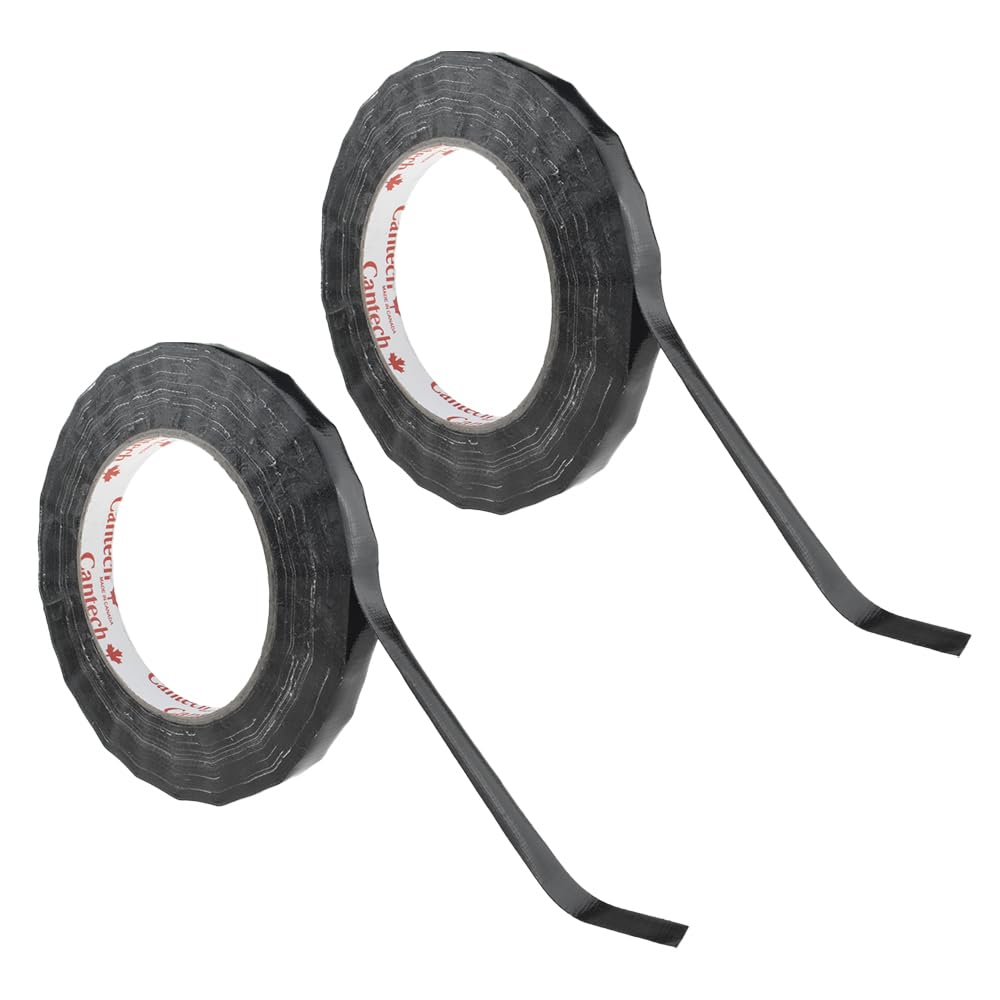 HAHIYO Black 0.5Inch Wide Floral Tape Waterproof Florist Tape Flower Wrap Adhesive Waterproof Decorative Tape for Bouquet Stem Wrapping Flower Arranging and Floral Craft, 2Rolls 200Feet/66Yard Total