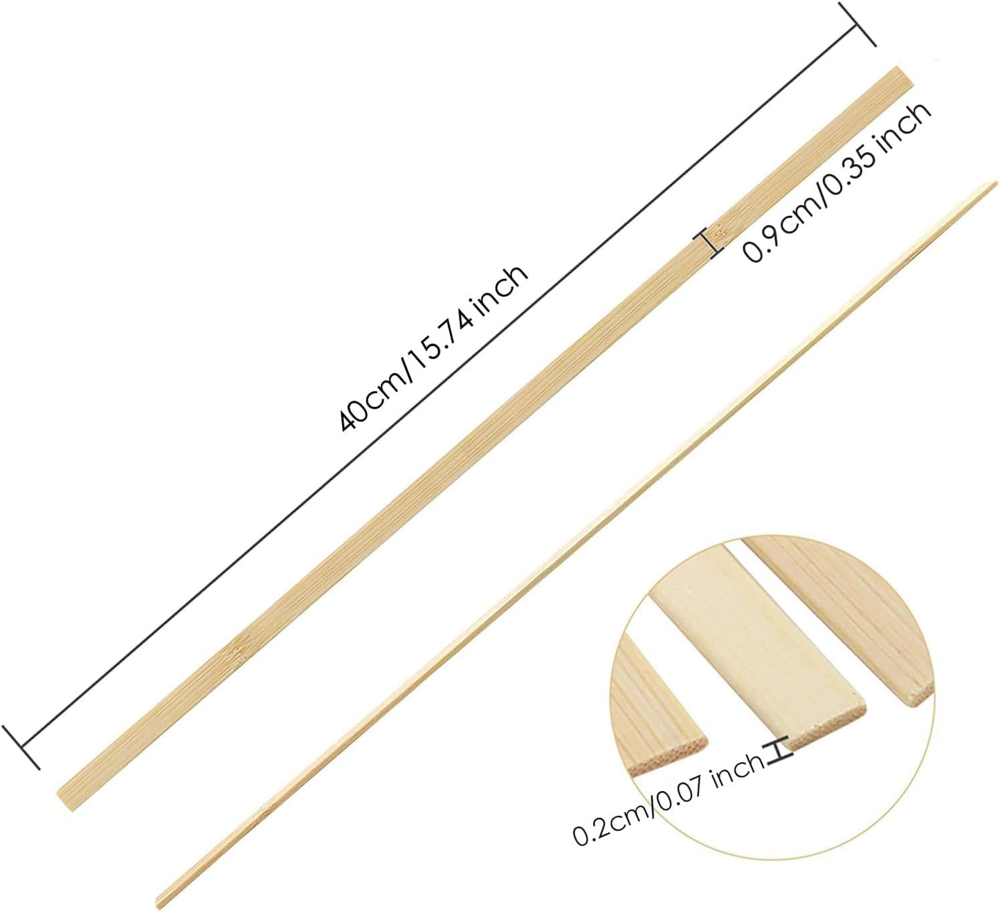 Pllieay 60 Pieces Wooden Sticks for Crafts, Bamboo Sticks Wooden Craft Sticks Extra Long Sticks for Crafting (15.75 Inches Length × 0.35 Inches Width)