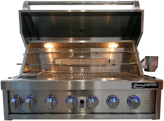 Barbeques Galore Grand Turbo 40-inch 6-Burner Built-in BBQ Gas Grill - Natural Gas