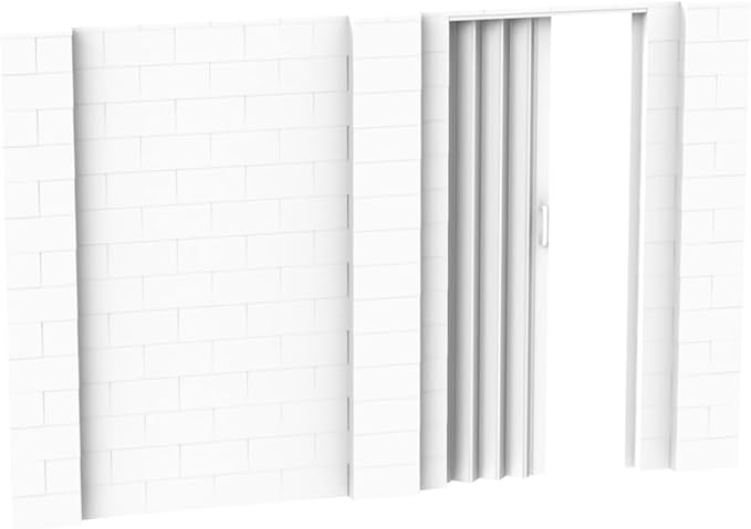 EverBlock 11’ x 7’ Wall Kit with Accordion Door | 3’ x 7’ Doorway | Modular Building Blocks | Wall Display System | Room Divider & Partition | Easy to Connect & Reuse | Indoor & Outdoor Use | White