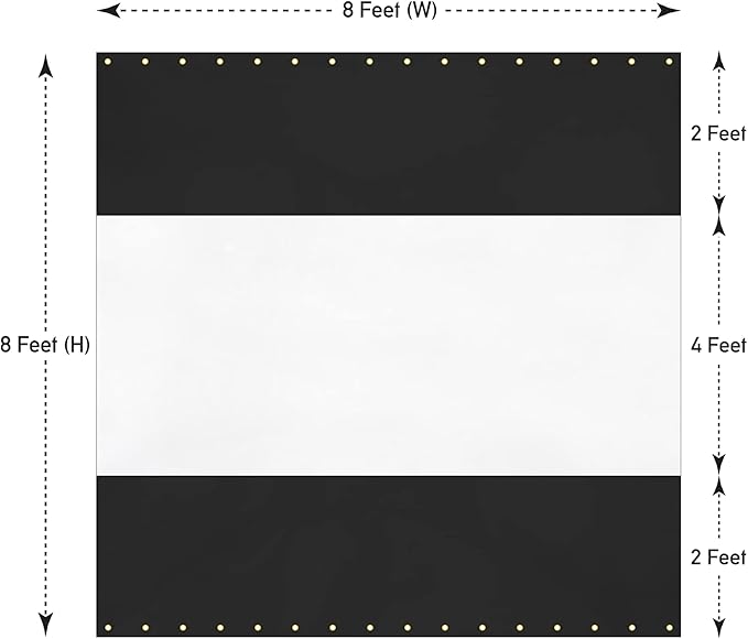 Covers & All Outdoor Clear Panel Curtain, 12 oz Vinyl Outdoor Curtains for Patio, Weather Resistant Waterproof Tarp with Brass Grommets for Pergola, Porch, Gazebos, Balcony (8'H x 8'W Feet, Black)