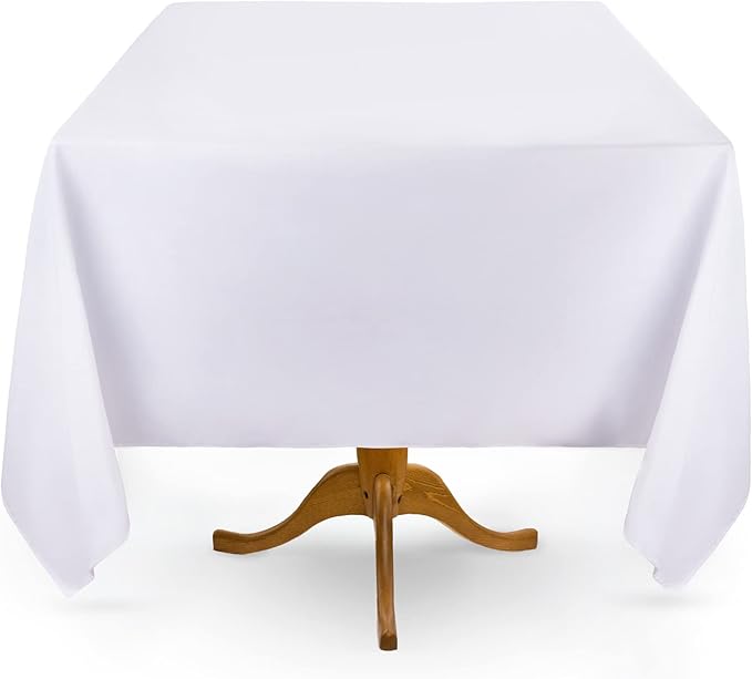 White Restaurant Quality Square 85" X 85" Tablecloths Bulk 24 Pack