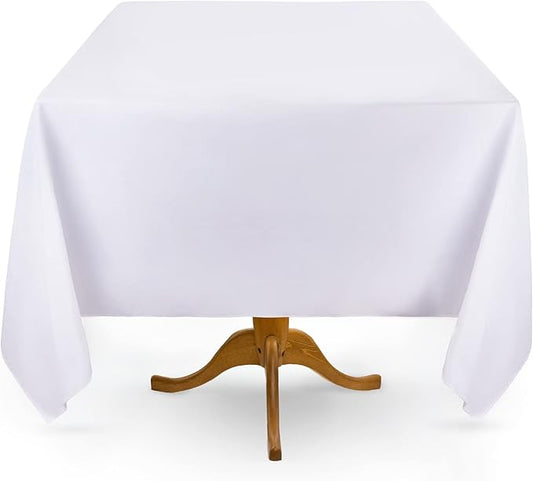 White Restaurant Quality Square 85" X 85" Tablecloths Bulk 24 Pack
