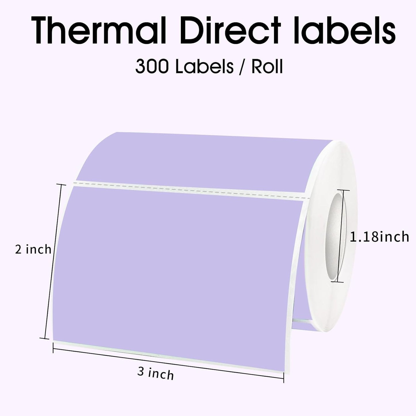 STARLIBOO 3x2 inch Direct Thermal Label Stickers for Barcode, Address, Compatible with Rollo Label Printer & Zebra Desktop Printers (Purple)