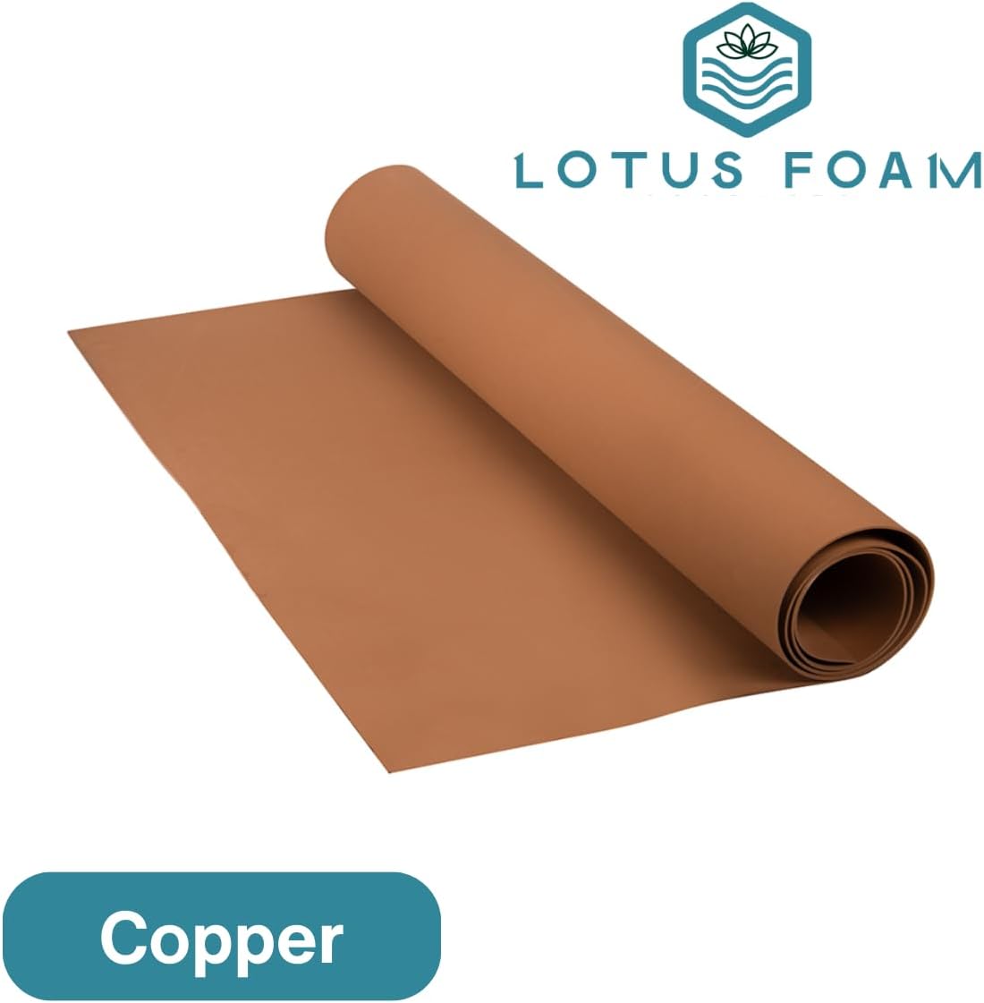 LotusFoam Large 3mm EVA Foam Sheet - 44"x 85" High Density Foam 130 kg/m3 for Cosplay, Costumes, Crafts, Flooring, Outdoor Use - 35 Colors (Copper) - Copper