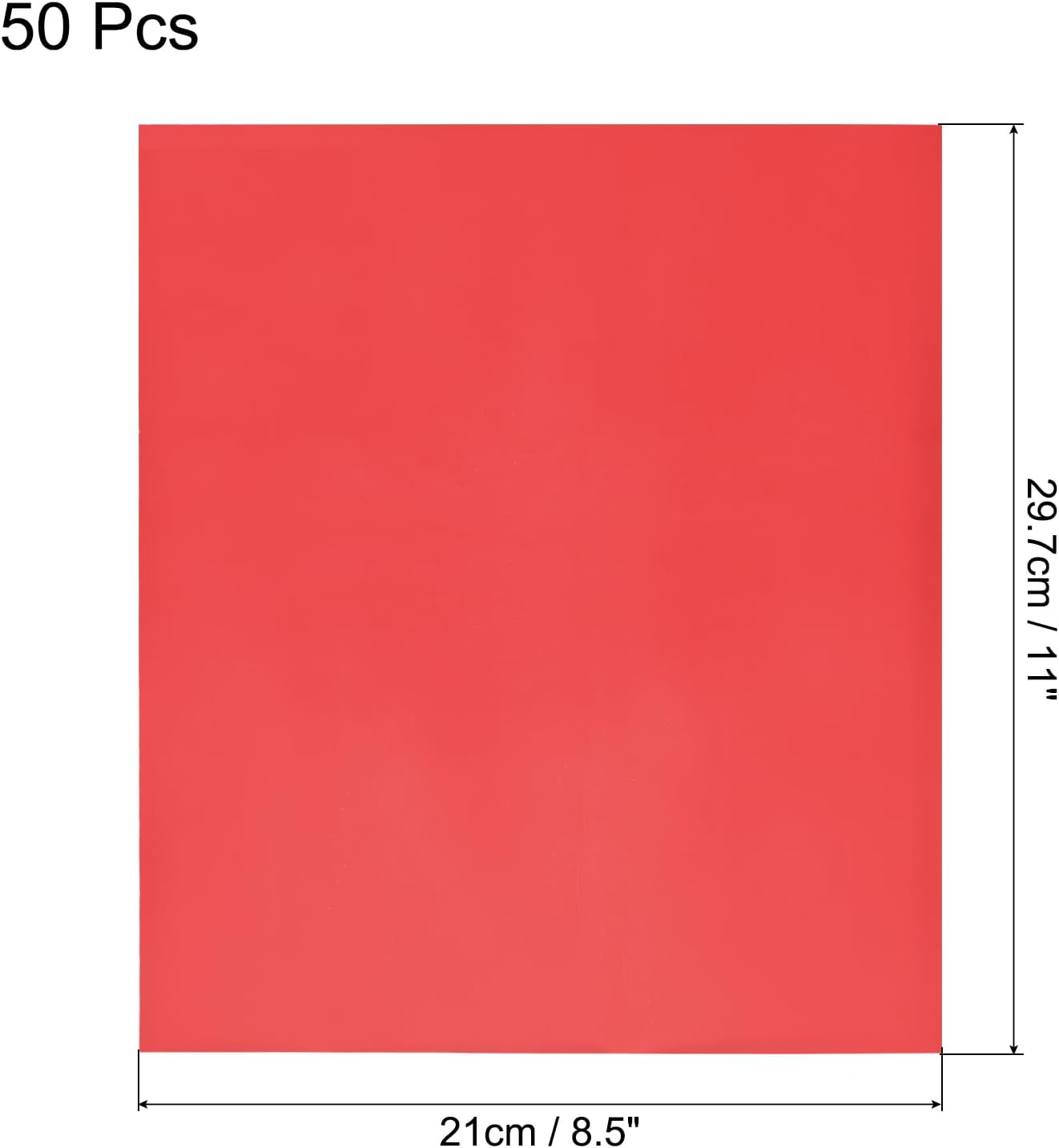 MECCANIXITY 50 Pack Toner Reactive Foil ,Deco Foil Transfer Sheets 8.5"x11" A4 Hot Foil Paper for Laser Printer Scrapbooking Heat Transfer DIY Craft,Red