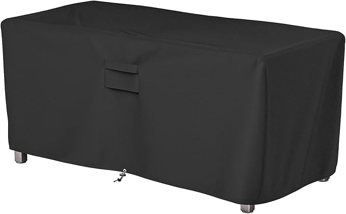 SHINESTAR Rectangle Fire Pit Cover, Fits for 54-56 Inch Gas Fire Table, Waterproof and Windproof, 56 x 26 x 24 Inches, Black
