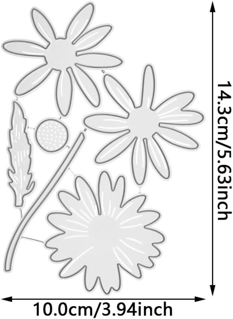 Cutting Dies Metal Stencils Scrapbooking Tools DIY Embossing Template for Paper Card Making Album Arts Crafts Supplies (Little Daisy-10x14.3cm)