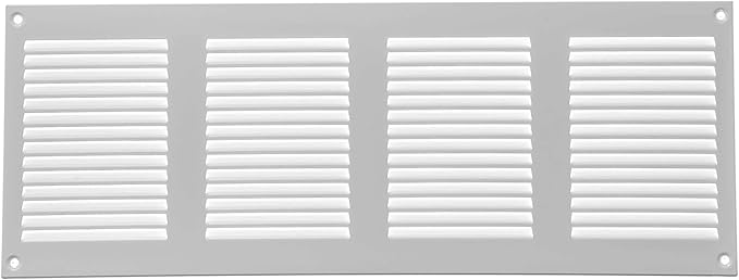 Repa Market Air Vent Cover 16x6 Inch (Outer Dimensions) White Galvanized Steel Louvered Grill Cover with Mesh Screen/Wall or Ceiling Vent/HVAC Register for Indoor and Outdoor Ventilation